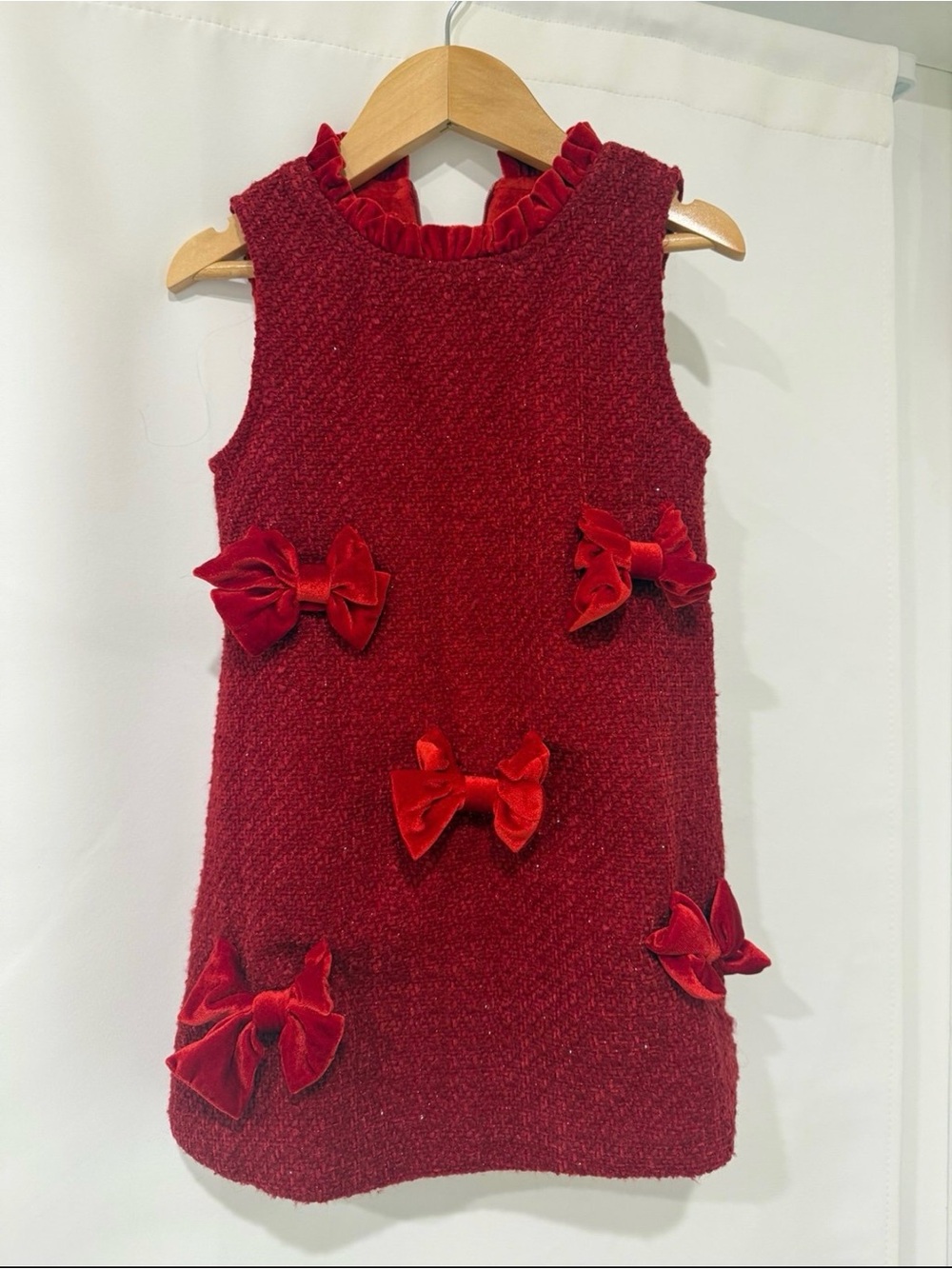 Lola + The Boys Red Velvet Bow Valentina Dress